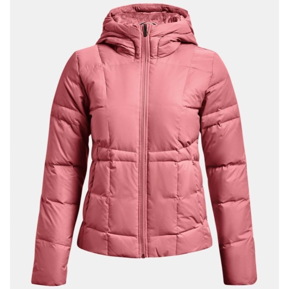 Womens Under Armour Jacket Medium 600 Fill Duck Down Feather Insulated Loose Fit
